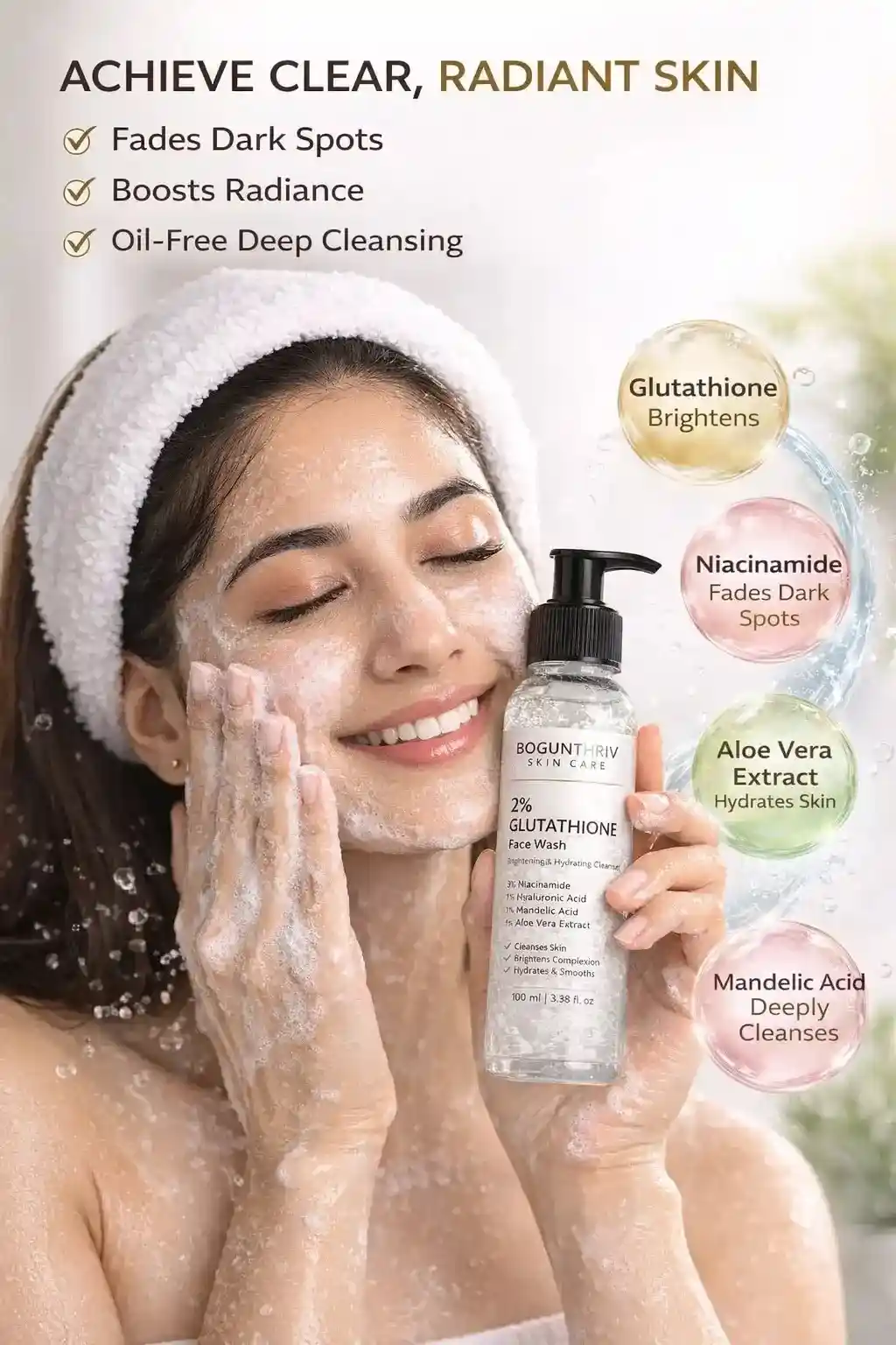 2% Glutathione Skin Repair Face Wash – Deep Clean & Brightening