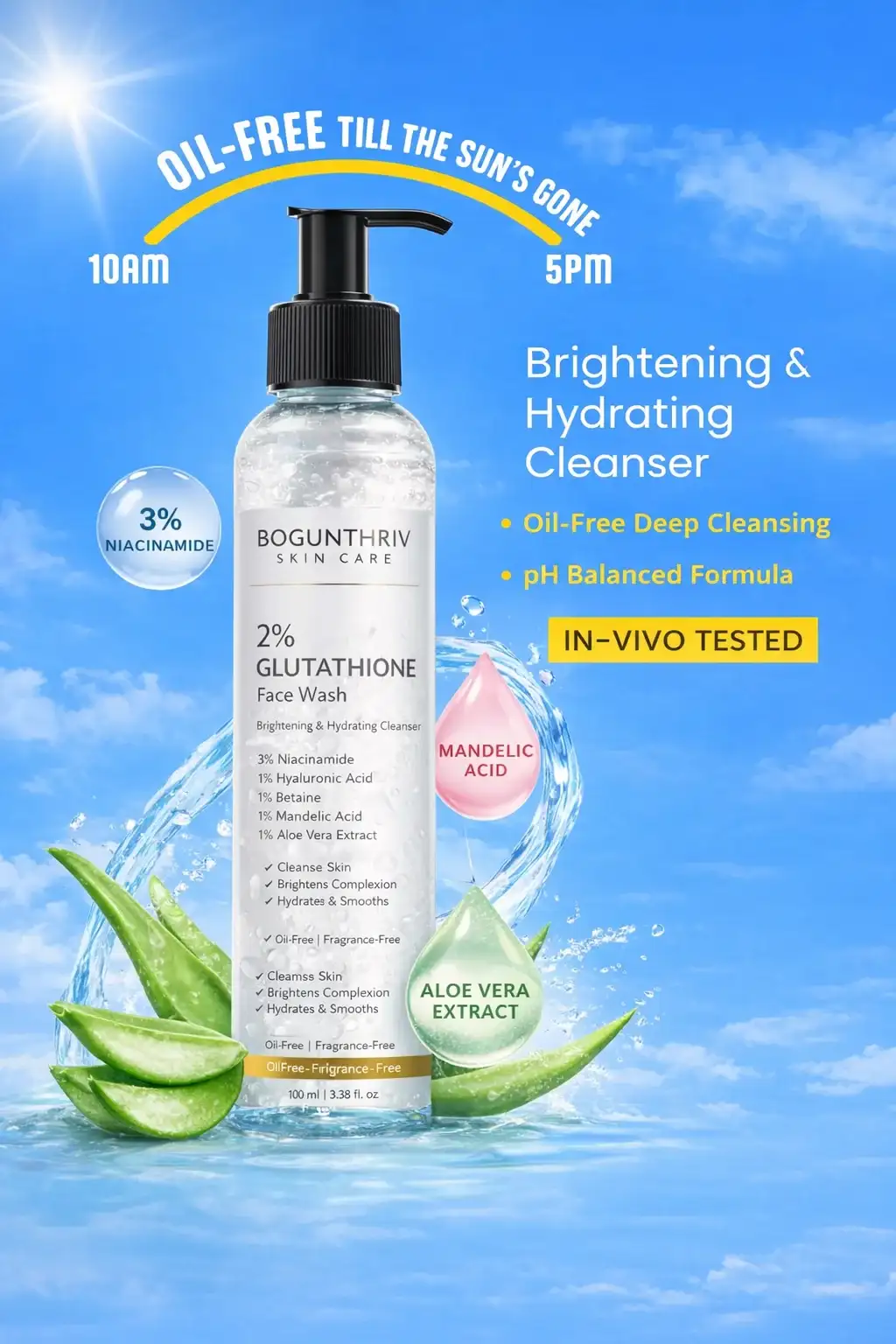 2% Glutathione Skin Repair Face Wash – Deep Clean & Brightening